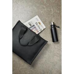 Vue VINGA Tote bag en PU recyclé RCS Bermond de couleur noir| Krokrodeal