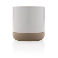 Vue Tasse en céramique émaillée de couleur blanc| Krokrodeal
