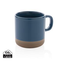 Vue Tasse en céramique émaillée de couleur bleu| Krokrodeal