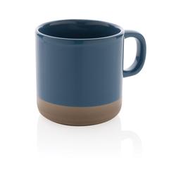 Vue Tasse en céramique émaillée de couleur bleu| Krokrodeal