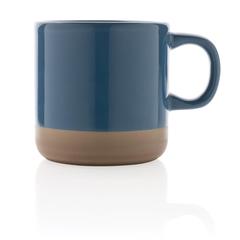 Vue Tasse en céramique émaillée de couleur bleu| Krokrodeal