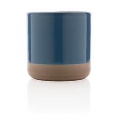 Vue Tasse en céramique émaillée de couleur bleu| Krokrodeal