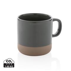 Vue Tasse en céramique émaillée de couleur gris| Krokrodeal