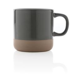 Vue Tasse en céramique émaillée de couleur gris| Krokrodeal