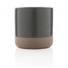 Vue Tasse en céramique émaillée de couleur gris| Krokrodeal