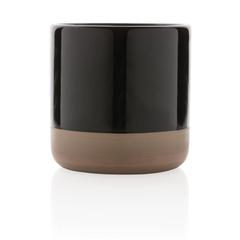 Vue Tasse en céramique émaillée de couleur noir| Krokrodeal