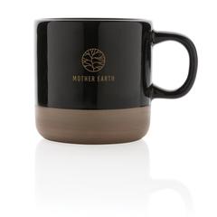 Vue Tasse en céramique émaillée de couleur noir| Krokrodeal