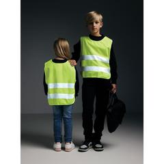 Vue Gilet haute visibilité de signalisation en rPET GRS 3-6 ans de couleur jaune| Krokrodeal