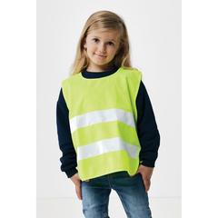 Vue Gilet haute visibilité de signalisation en rPET GRS 3-6 ans de couleur jaune| Krokrodeal