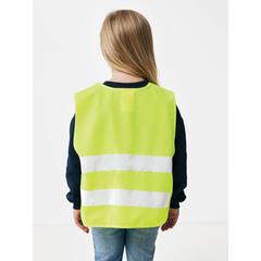 Vue Gilet haute visibilité de signalisation en rPET GRS 3-6 ans de couleur jaune| Krokrodeal