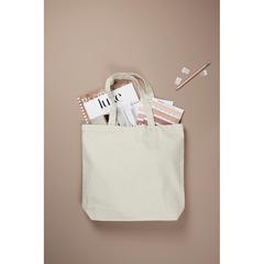 Vue VINGA Tote bag en toile recyclée AWARE™ Hilo de couleur blanc| Krokrodeal