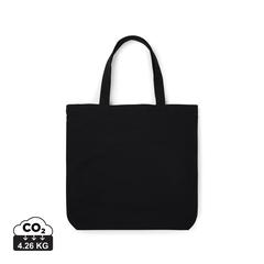 Vue VINGA Tote bag en toile recyclée AWARE™ Hilo de couleur noir| Krokrodeal