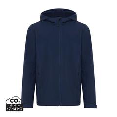 Vue Veste homme soft shell en polyester recyclé Iqoniq Makalu de couleur bleu| Krokrodeal