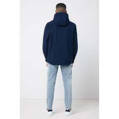 Vue Veste homme soft shell en polyester recyclé Iqoniq Makalu de couleur bleu| Krokrodeal