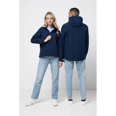 Vue Veste homme soft shell en polyester recyclé Iqoniq Makalu de couleur bleu| Krokrodeal