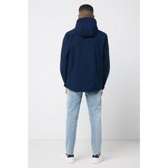 Vue Veste homme soft shell en polyester recyclé Iqoniq Makalu de couleur bleu| Krokrodeal