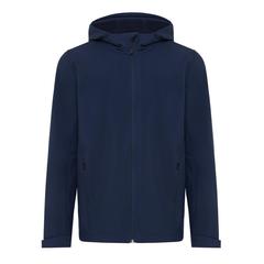 Vue Veste homme soft shell en polyester recyclé Iqoniq Makalu de couleur bleu| Krokrodeal