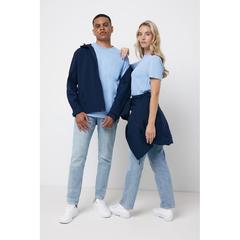 Vue Veste homme soft shell en polyester recyclé Iqoniq Makalu de couleur bleu| Krokrodeal