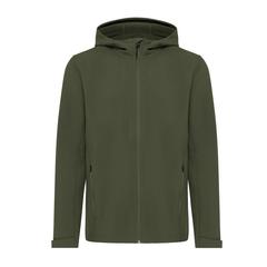 Vue Veste homme soft shell en polyester recyclé Iqoniq Makalu de couleur vert| Krokrodeal