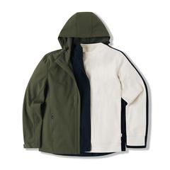 Vue Veste homme soft shell en polyester recyclé Iqoniq Makalu de couleur vert| Krokrodeal