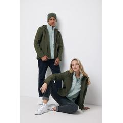 Vue Veste homme soft shell en polyester recyclé Iqoniq Makalu de couleur vert| Krokrodeal