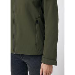 Vue Veste homme soft shell en polyester recyclé Iqoniq Makalu de couleur vert| Krokrodeal