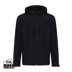 Vue Veste homme soft shell en polyester recyclé Iqoniq Makalu de couleur noir| Krokrodeal