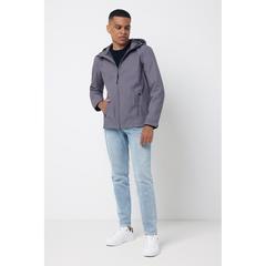 Vue Veste homme soft shell en polyester recyclé Iqoniq Makalu de couleur gris| Krokrodeal