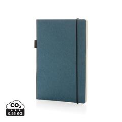 Vue Carnet A5 à couverture rigide avec soufflet de couleur bleu| Krokrodeal