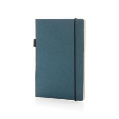 Vue Carnet A5 à couverture rigide avec soufflet de couleur bleu| Krokrodeal