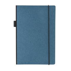 Vue Carnet A5 à couverture rigide avec soufflet de couleur bleu| Krokrodeal