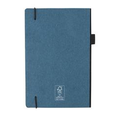 Vue Carnet A5 à couverture rigide avec soufflet de couleur bleu| Krokrodeal