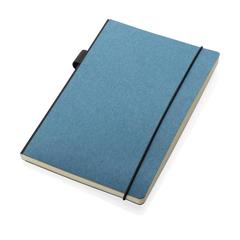 Vue Carnet A5 à couverture rigide avec soufflet de couleur bleu| Krokrodeal