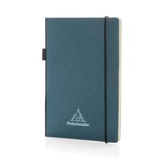 Vue Carnet A5 à couverture rigide avec soufflet de couleur bleu| Krokrodeal