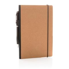 Vue Carnet A5 à couverture rigide avec soufflet de couleur marron| Krokrodeal