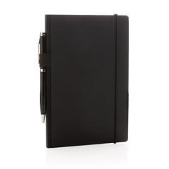 Vue Carnet A5 à couverture rigide avec soufflet de couleur noir| Krokrodeal