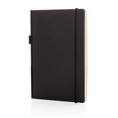 Vue Carnet A5 à couverture rigide avec soufflet de couleur noir| Krokrodeal