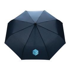 Vue Parapluie 21" automatique en rPET 190T Impact AWARE™ de couleur bleu| Krokrodeal