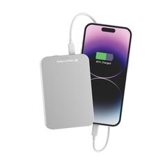 Vue Compton RCS plastique recyclé/aluminium 10 000 mAh powerbank de couleur gris| Krokrodeal