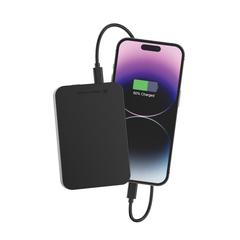 Vue Compton RCS plastique recyclé/aluminium 10 000 mAh powerbank de couleur noir| Krokrodeal