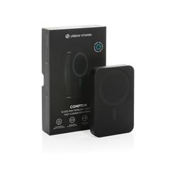 Vue Compton RCS plastique recyclé/aluminium 10 000 mAh powerbank de couleur noir| Krokrodeal