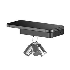 Vue Compton RCS plastique recyclé/aluminium 10 000 mAh powerbank de couleur noir| Krokrodeal