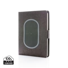 Vue Housse à carnet A5 avec chargeur à induction Air de couleur noir| Krokrodeal