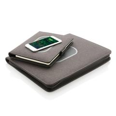 Vue Housse à carnet A5 avec chargeur à induction Air de couleur noir| Krokrodeal