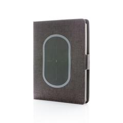 Vue Housse à carnet A5 avec chargeur à induction Air de couleur noir| Krokrodeal