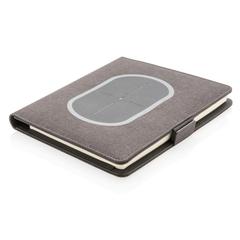 Vue Housse à carnet A5 avec chargeur à induction Air de couleur noir| Krokrodeal