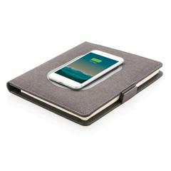 Vue Housse à carnet A5 avec chargeur à induction Air de couleur noir| Krokrodeal