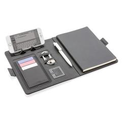Vue Housse à carnet A5 avec chargeur à induction Air de couleur noir| Krokrodeal