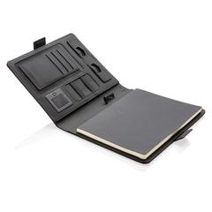 Vue Housse à carnet A5 avec chargeur à induction Air de couleur noir| Krokrodeal