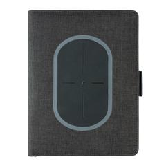 Vue Housse à carnet A5 avec chargeur à induction Air de couleur noir| Krokrodeal